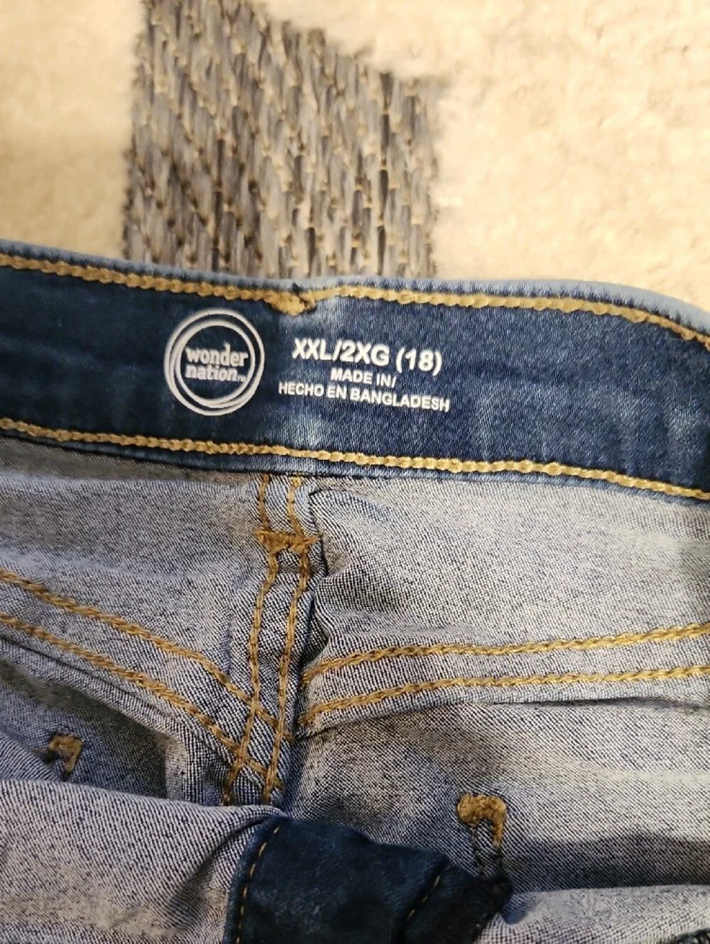 wonder nation Blue Skinny Jeans with White Lace Side Trim